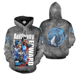 Anthony Edwards 3D Hoodie, Anthony Edwards Basketball V1 Tee, V3 Sport Champion 3D Hoodie