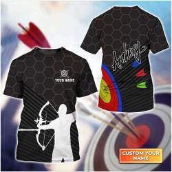 Archery Target & Archery Man Personalized Name 3D Tshirt Meaningful Gift For Family Gift For Boyfriend Valentine Gift