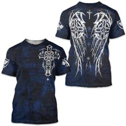 ARCHAIC Men's Short Sleeve SPIKE WINGS Crewneck T-Shirt Meaningful Gift For Family Gift For Boyfriend Valentine Gift