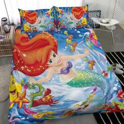 Ariel Little Mermaid Disney Bedding Set Gift For Your Girlfriend Boyfriend Gift For Love Gift For Friend Best Valentine Present Holiday Gift
