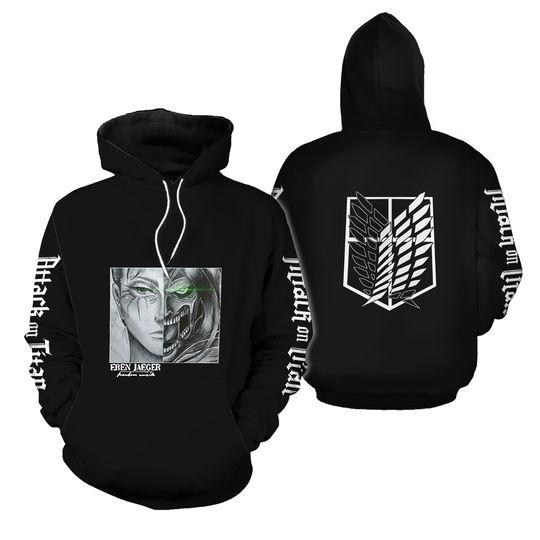 Attack On Eren Inspired 3D Hoodie