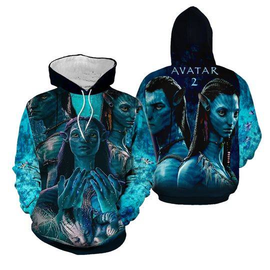 Avatar Water Art Hoodie 3D, Avatar Pandora Hoodie 3D, Jake Sully Neytiri Hoodie 3d