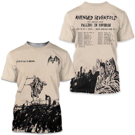 Avenged Sevenfold Life Is But A Dream North American Tour 2023 3D Shirt Meaningful Gift For Family Gift For Boyfriend Valentine Gift