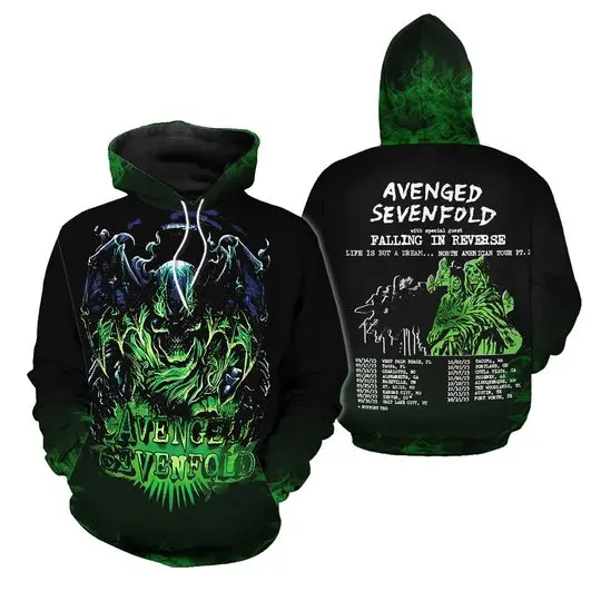 Avenged Sevenfold Life Is But A Dream North American Tour 2023 3D Shirt