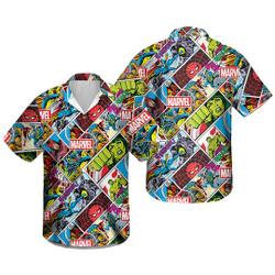 Avengers Comic Book Hawaiian Shirt Gift For Your Girlfriend Boyfriend Gift For Love Gift For Friend Best Valentine Present Holiday Gift