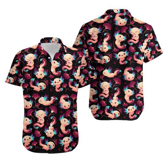 Axolotl Hawaiian Shirt Gift For Your Girlfriend Boyfriend Gift For Love Gift For Friend Best Valentine Present Holiday Gift