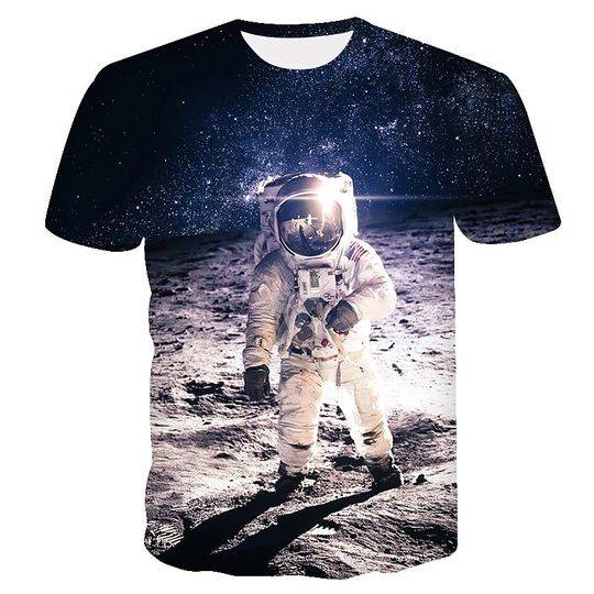 Unisex Tee T shirt 3D Print Graphic Prints Astronaut Casual Tops Basic Fashion Meaningful Gift For Family Gift For Boyfriend Valentine Gift