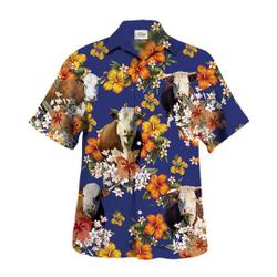 Cow Lovers Hereford Hawaiian Shirt, Cattle Tropical  Hawaiian Shirt Gift For Your Girlfriend Boyfriend Gift For Love Gift For Friend Best Valentine Present Holiday Gift