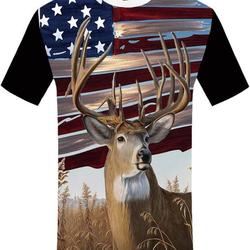 Deer American Flag T-Shirt Meaningful Gift For Family Gift For Boyfriend Valentine Gift