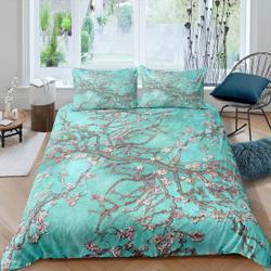 Aqua sea Bedding set cherry blossom floralGift For Your Girlfriend Boyfriend Gift For Love Gift For Friend Best Valentine Present Holiday Gift