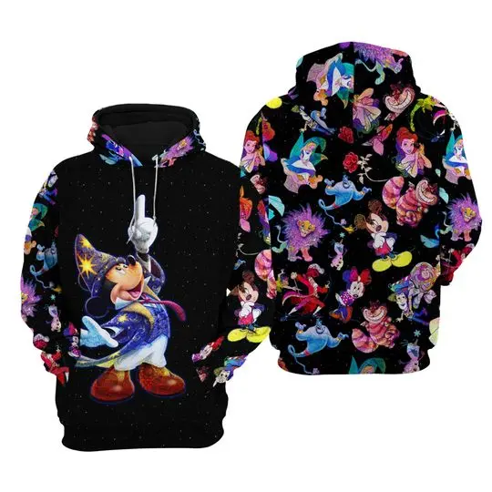 Mickey Mouse Fantasia Galaxy Night Sky Patterns Hoodie