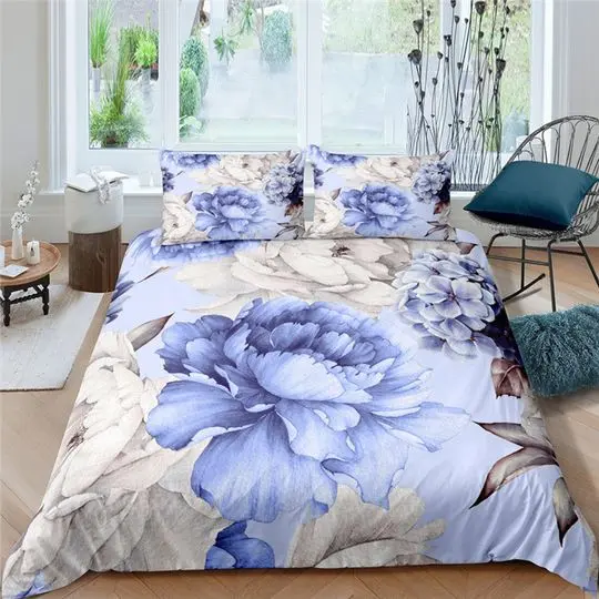 Peony biophilic Bedding Set Gift For Your Girlfriend Boyfriend Gift For Love Gift For Friend Best Valentine Present Holiday Gift