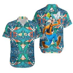 Goofy | Disney Hawaiian Summer Tropical Print Vacation Button Down Shirt Gift For Your Girlfriend Boyfriend Gift For Love Gift For Friend Best Valentine Present Holiday Gift