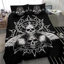 Skull Goth Fly Part Bedding Set Gift For Your Girlfriend Boyfriend Gift For Love Gift For Friend Best Valentine Present Holiday Gift
