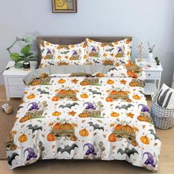Pumpkin bat halloween bedding Set Gift For Your Girlfriend Boyfriend Gift For Love Gift For Friend Best Valentine Present Holiday Gift