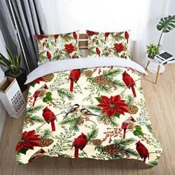 Cardinal Bird Christmas Pattern Christmas Bedding SetsGift For Your Girlfriend Boyfriend Gift For Love Gift For Friend Best Valentine Present Holiday Gift