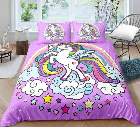 Kids Unicorn Cat Bedding Set Gift For Your Girlfriend Boyfriend Gift For Love Gift For Friend Best Valentine Present Holiday Gift