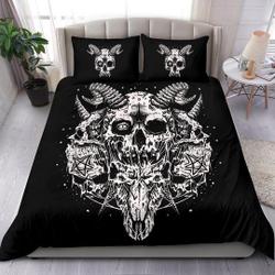 Skull Demon Horn Inverted Cross Inverted Pentagram Goat Skull Bedding Set Gift For Your Girlfriend Boyfriend Gift For Love Gift For Friend Best Valentine Present Holiday Gift