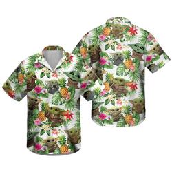 Baby Yoda Hawaiian Shirt, Tropical Yoda Hawaii Shirt Gift For Your Girlfriend Boyfriend Gift For Love Gift For Friend Best Valentine Present Holiday Gift