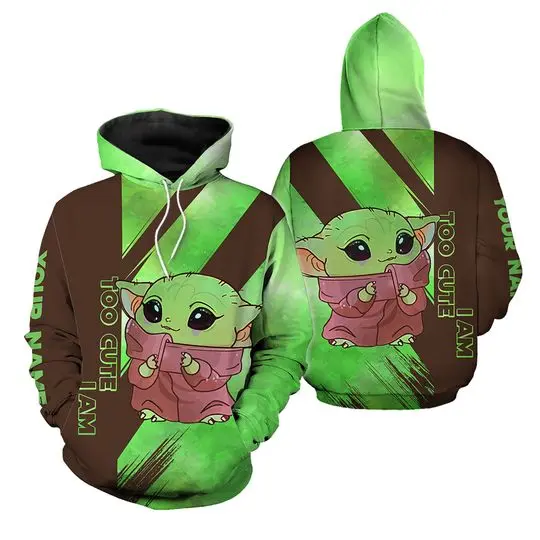 Baby Yoda Too Cute 3D Hoodie Meaningful Gift For Love Holiday Gift