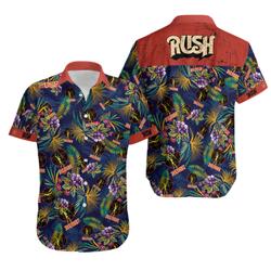 Rush Hawaiian Shirt, Rush Band Button Up Hawaiian Shirt Gift For Your Girlfriend Boyfriend Gift For Love Gift For Friend Best Valentine Present Holiday Gift