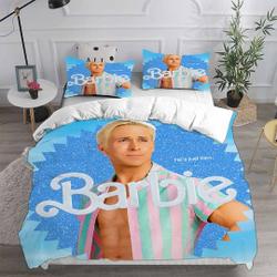 Ken Barbie Bedding Pink Reversible Cover; Pillow Duvet cover Bed Set Gift For Your Girlfriend Boyfriend Gift For Love Gift For Friend Best Valentine Present Holiday Gift