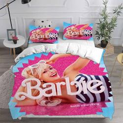 Barbie Bedding Pink Reversible Cover; Pillow Duvet cover Bed Set Gift For Your Girlfriend Boyfriend Gift For Love Gift For Friend Best Valentine Present Holiday Gift