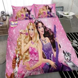 Barbie Bedding Three Piece Comfortable Customized Bedding Set Gift For Your Girlfriend Boyfriend Gift For Love Gift For Friend Best Valentine Present Holiday Gift