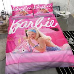 Barbie Printing Three Piece Printed Fashion Pattern Bedding Set Gift For Your Girlfriend Boyfriend Gift For Love Gift For Friend Best Valentine Present Holiday Gift