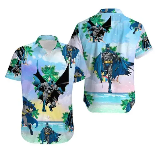 Batman Hawaiian Shirt, Tropical Flower Hawaiian Shirt Gift For Your Girlfriend Boyfriend Gift For Love Gift For Friend Best Valentine Present Holiday Gift