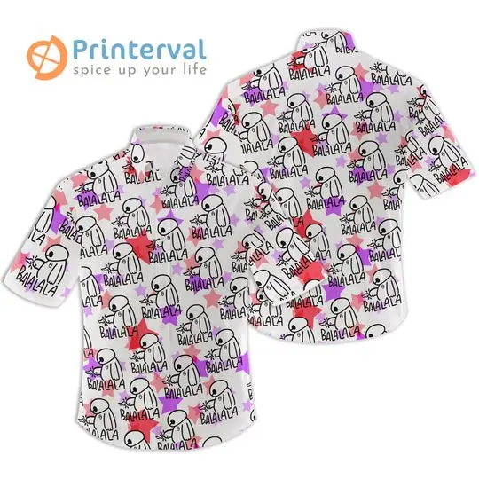 Baymax Balala Big Hero 6 Disney Hawaiin Shirt Gift For Your Girlfriend Boyfriend Gift For Love Gift For Friend Best Valentine Present Holiday Gift