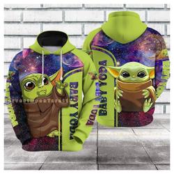Baby Yoda Hoodie, Cute Movie Character 3D Hoodie