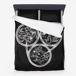 Triple 6 Skull Silver  Bedding Set Gift For Your Girlfriend Boyfriend Gift For Love Gift For Friend Best Valentine Present Holiday Gift