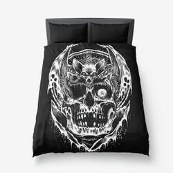 Satanic Heavy Metal Room Decor Skull Bedding Set Gift For Your Girlfriend Boyfriend Gift For Love Gift For Friend Best Valentine Present Holiday Gift