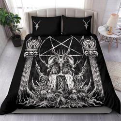 Skull Satanic Goat Winged Demon Version Bedding Set Gift For Your Girlfriend Boyfriend Gift For Love Gift For Friend Best Valentine Present Holiday Gift