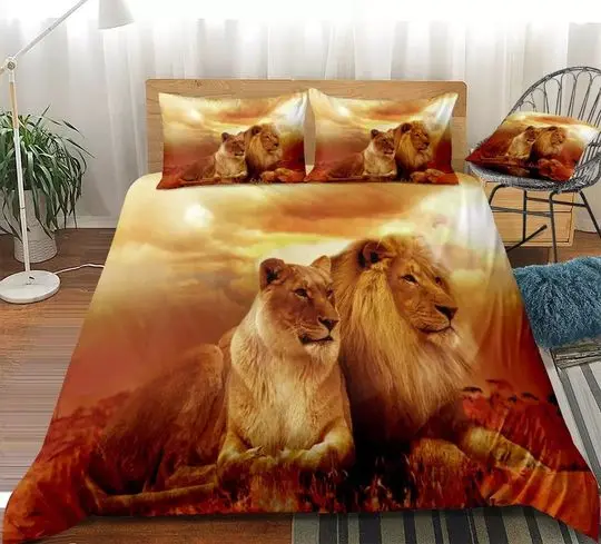 Lion Bedding Set Gift For Your Girlfriend Boyfriend Gift For Love Gift For Friend Best Valentine Present Holiday Gift