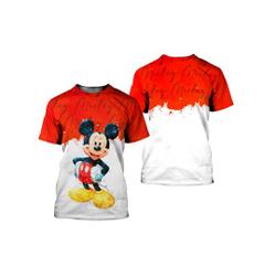 Mickey Mouse Red Watercolor Glitter Disney Graphics Cartoon 3D Tshirt Meaningful Gift For Family Gift For Boyfriend Valentine Gift