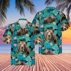 Bear Tropical Hawaiian Shirt Gift For Your Girlfriend Boyfriend Gift For Love Gift For Friend Best Valentine Present Holiday Gift