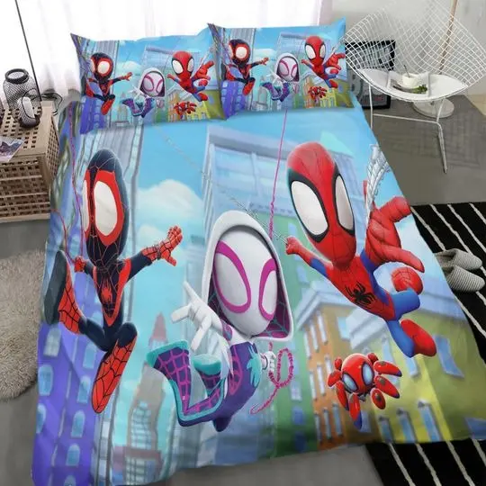 3D Printed Spidey And His Amazing Friends Bedding Set Gift For Your Girlfriend Boyfriend Gift For Love Gift For Friend Best Valentine Present Holiday Gift