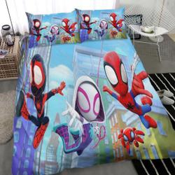 3D Printed Spidey And His Amazing Friends Bedding Set Gift For Your Girlfriend Boyfriend Gift For Love Gift For Friend Best Valentine Present Holiday Gift