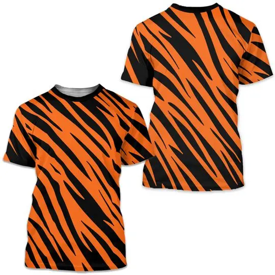 Bengal Tiger Stripes Animal Print Orange & Black Cincinnati Football 3d shirt Meaningful Gift For Family Gift For Boyfriend Valentine Gift