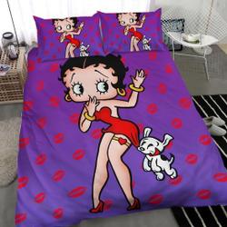 Betty Boopes Washable Cotton Matting Bed Three Piece BedroomGift For Your Girlfriend Boyfriend Gift For Love Gift For Friend Best Valentine Present Holiday Gift