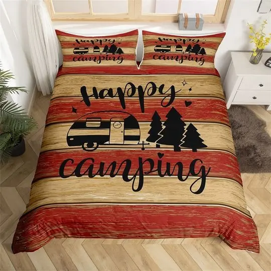 Happy Camping Bedding SetsGift For Your Girlfriend Boyfriend Gift For Love Gift For Friend Best Valentine Present Holiday Gift