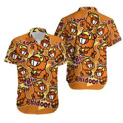 Bidoof Doodle Brown Cute Ghost Purple Pattern Hawaiian shirt Gift For Your Girlfriend Boyfriend Gift For Love Gift For Friend Best Valentine Present Holiday Gift