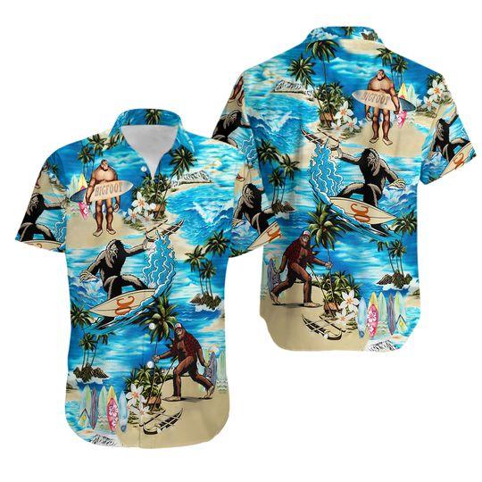 Bigfoot Hawaiian Shirts, Sasquatch Hawaiian Shirt Gift For Your Girlfriend Boyfriend Gift For Love Gift For Friend Best Valentine Present Holiday Gift
