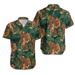 Bigfoot Like Pizza Camping Tropical Hawaiian Shirt, Button Up Aloha Shirt Gift For Your Girlfriend Boyfriend Gift For Love Gift For Friend Best Valentine Present Holiday Gift