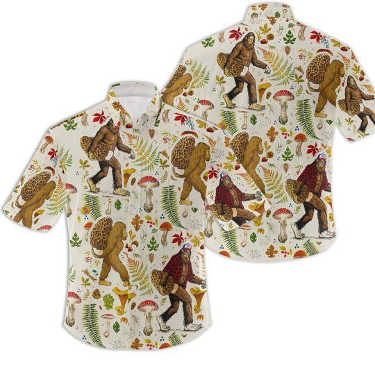 Bigfoot Mushroom Hawaiian Shirts Gift For Your Girlfriend Boyfriend Gift For Love Gift For Friend Best Valentine Present Holiday Gift