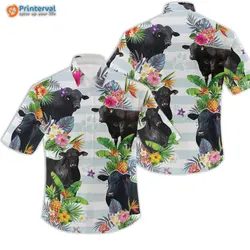 Black Angus Cow Hawaiian Shirts Gift For Your Girlfriend Boyfriend Gift For Love Gift For Friend Best Valentine Present Holiday Gift
