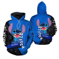 Black & Blue Stitch 3D Hoodie