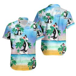 Black Cat Hawaiian shirt, Hawaiian Aloha Shirt, Hawaiian Shirt Gift For Your Girlfriend Boyfriend Gift For Love Gift For Friend Best Valentine Present Holiday Gift